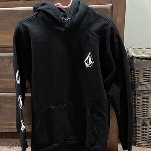 Volcom Black Hoodie with Sleeve Logo